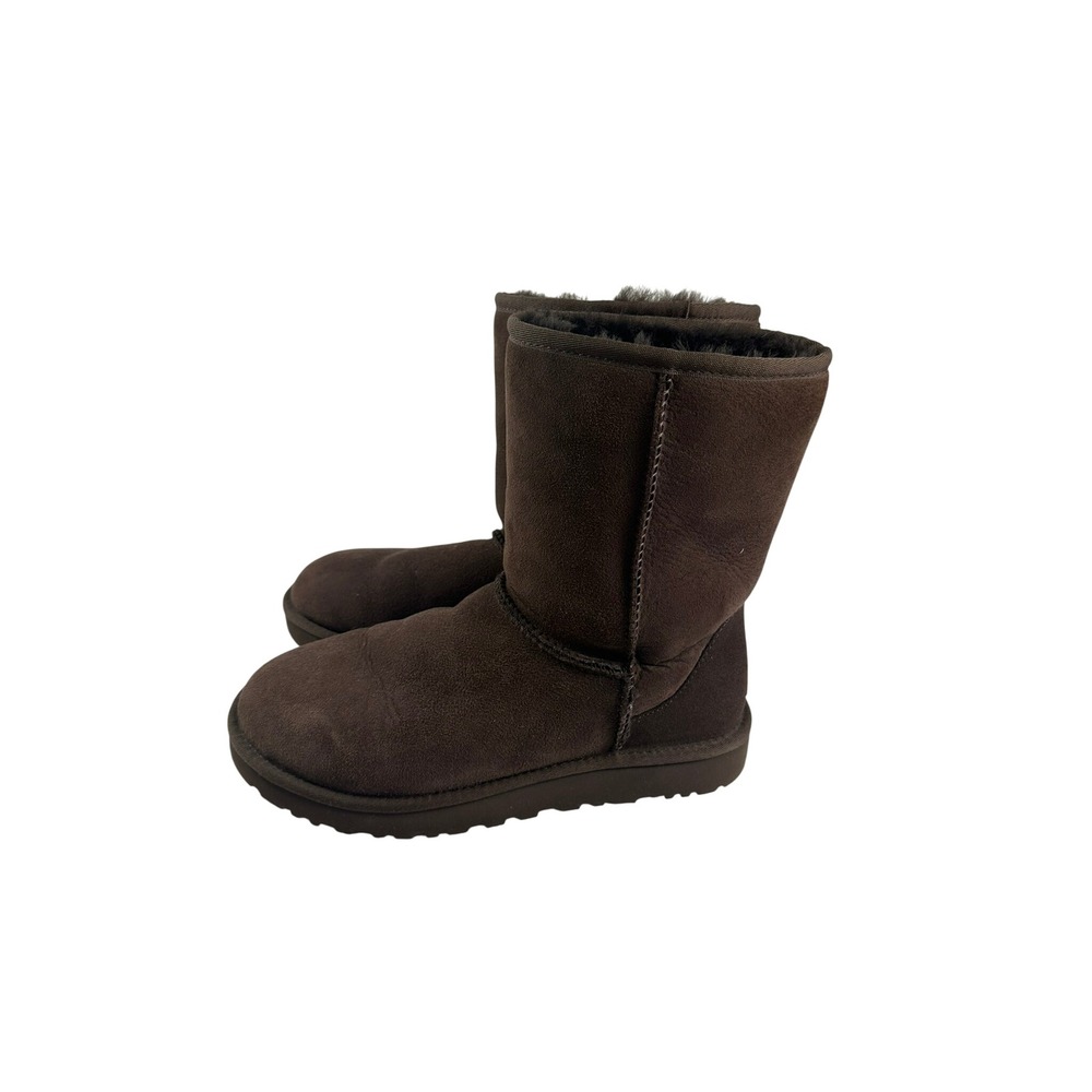 UGG Classic Short II Boots Women 8 Chocolate Brown Good Suede Shearling 1016223